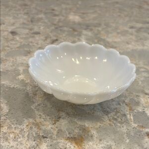 Elegant White Scalloped Bowl